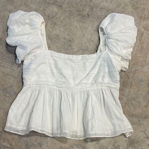 Abercrombie & Fitch babydoll white cotton blouse
